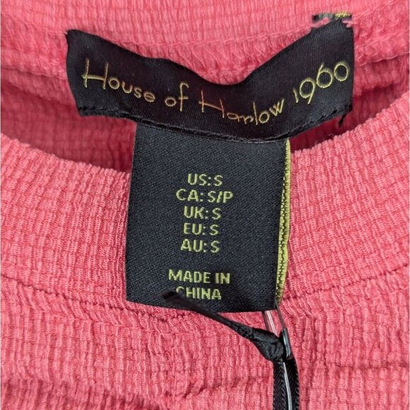 House of Harlow 1960 Revolve Pink Crinkle Crop Top - size Small NWT - Picture 4 of 5